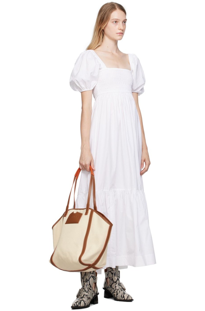 Ganni Snake Chunky Buckle Boots - Beige | Garmentory