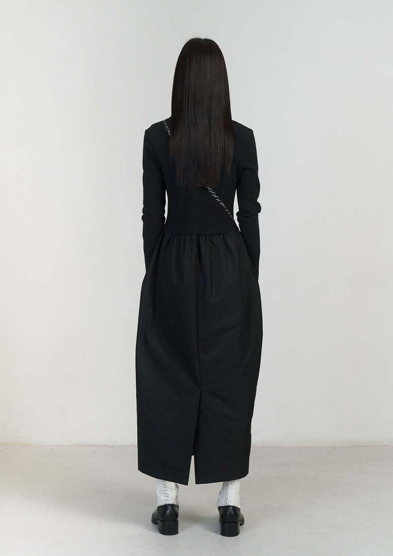 Amomento Half Zip-Up Dress - Black | Garmentory
