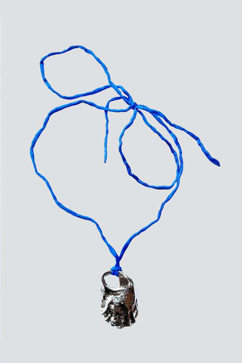 P. Nina No. 5 Venus Dish Necklace - Silver/Light Blue P. Nina No. 5 Venus Dish Necklace - Silver/Light Blue