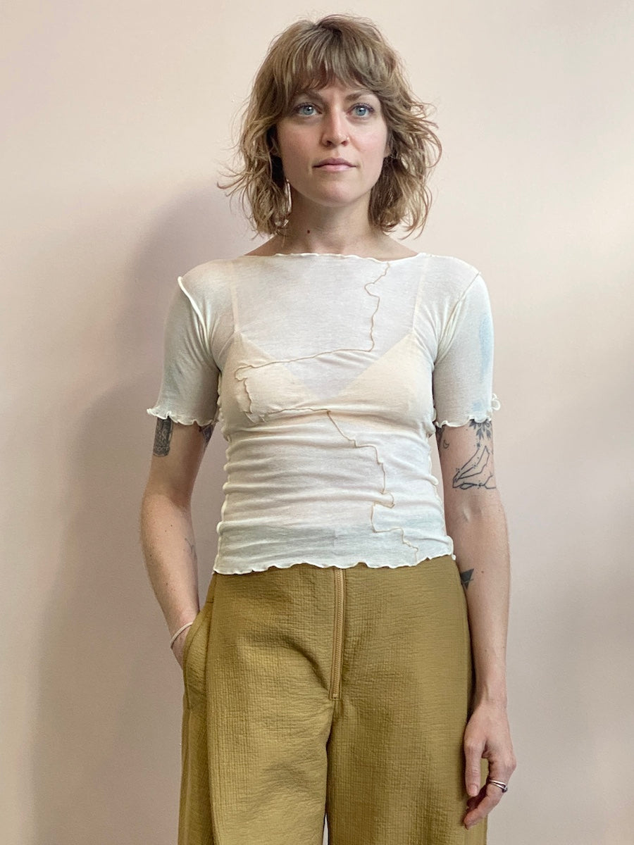 BASERANGE GERRYMANDERED LONG SLEEVE 美品 Baserange Gerrymandered Tee - natural | Garmentory