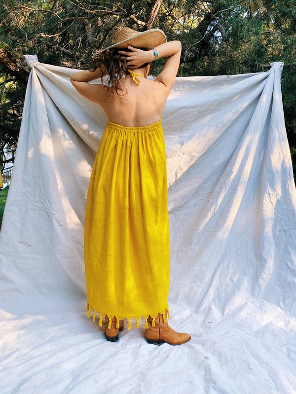 princess polly baby blue dress Ocean Goddess Metal Circular Chain Halter Backless Vacation A-Line Maxi Dress main image 0