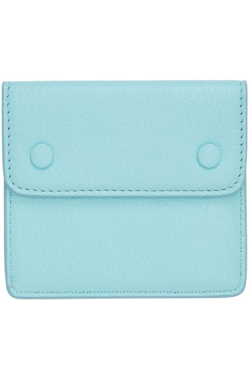 【Maison Margiela】4 STITCH CARD HOLDER-Aqua Maison Margiela Blue Four Stitches Card Holder - Aqua