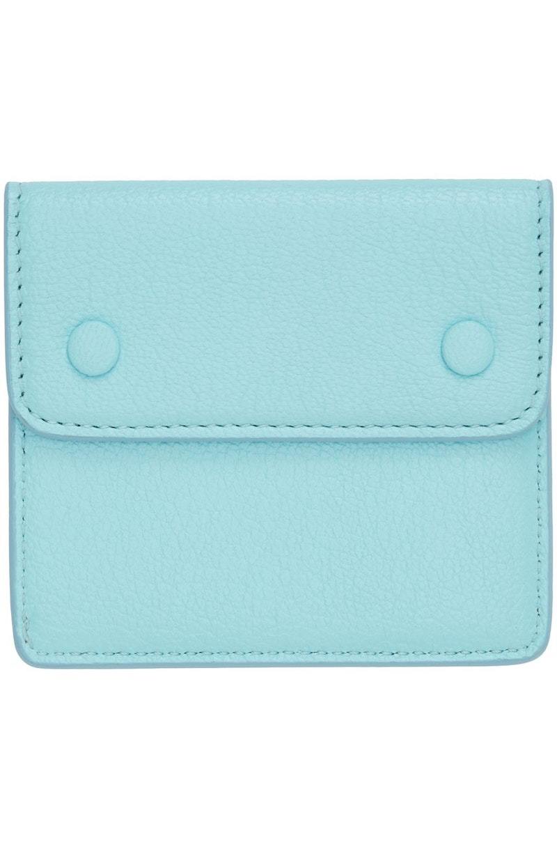 【Maison Margiela】4 STITCH CARD HOLDER-Aqua Maison Margiela Blue Four Stitches Card Holder - Aqua