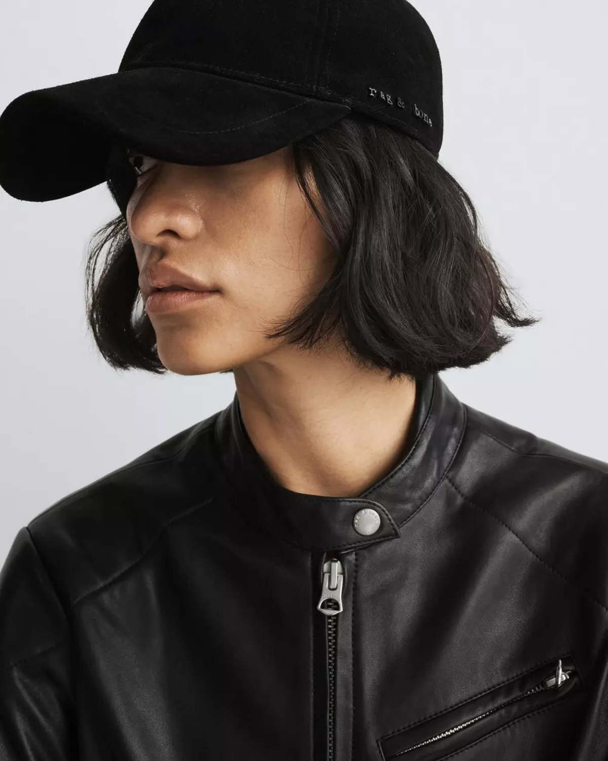 Rag & Bone Liam Suede Baseball Cap - Black | Garmentory display picture 1