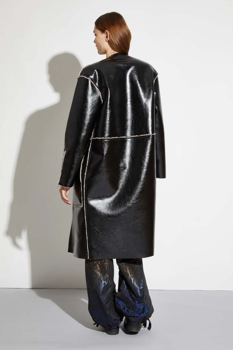 Saint Art Millie Patent Coat - Black