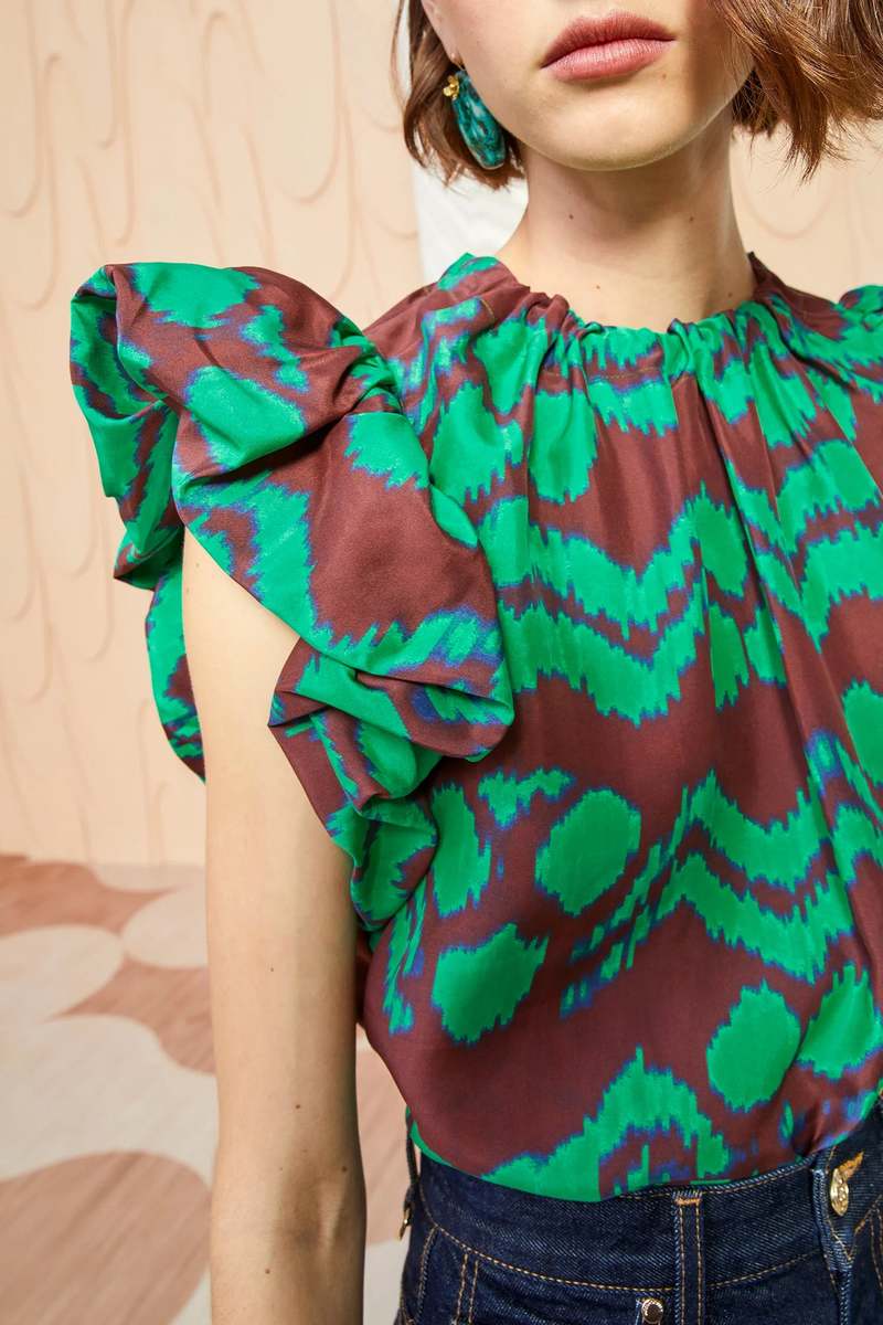 Ulla Johnson Iren Top Malachite Garmentory