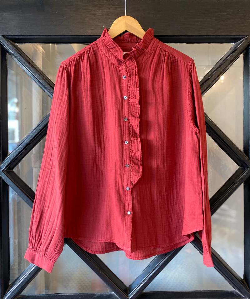 Mauve Gauze Front Button Shirt