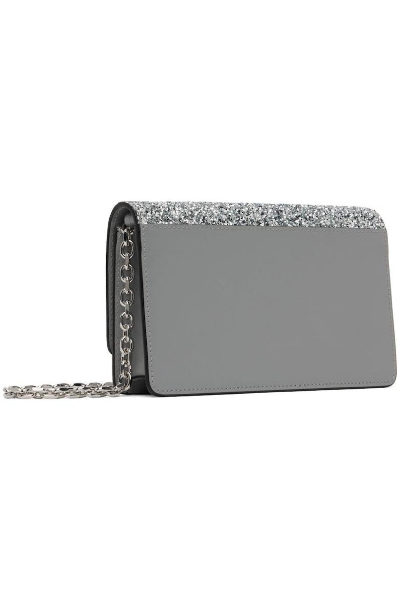 ★Maison Margiela★Glitter Chain Wallet★ Sliver / Gold 2way Glitter wallet on chain in silver - Maison Margiela | Mytheresa
