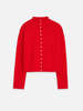 Alex Mill Taylor Cotton Cashmere Rollneck Cardigan - Fire Red - Thumbnail 1