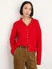 Alex Mill Taylor Cotton Cashmere Rollneck Cardigan - Fire Red - Thumbnail 2