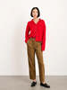 Alex Mill Taylor Cotton Cashmere Rollneck Cardigan - Fire Red - Thumbnail 3