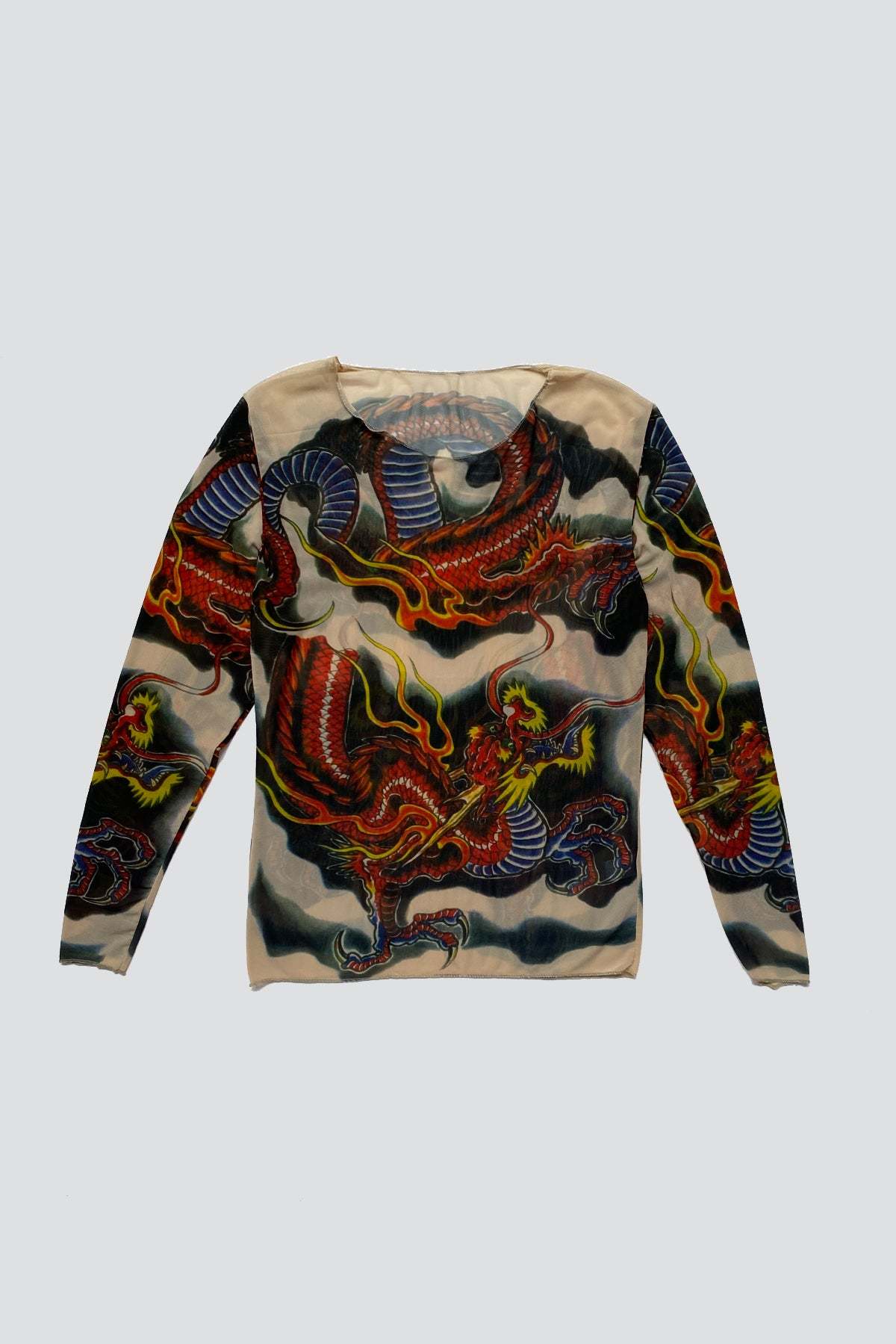 Vintage Dragon Mesh Longsleeve - Black | Garmentory