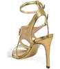 Fratelli Russo Leather Open Toe Feather Pump - Gold - Thumbnail 3