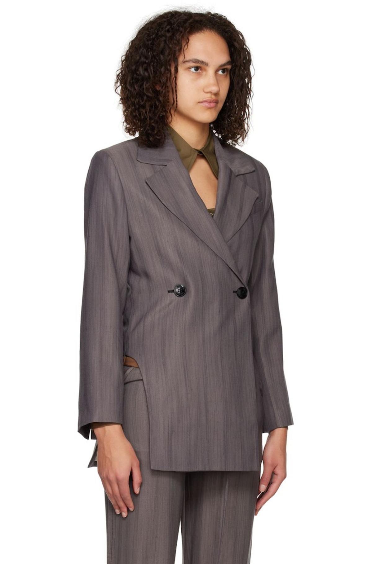 GANNI Drapey Blazer - Gray | Garmentory