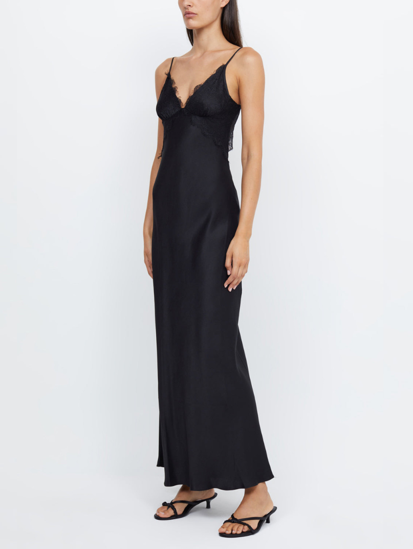 bec and bridge black slip dress Bec + Bridge Emery Lace Maxi Dress