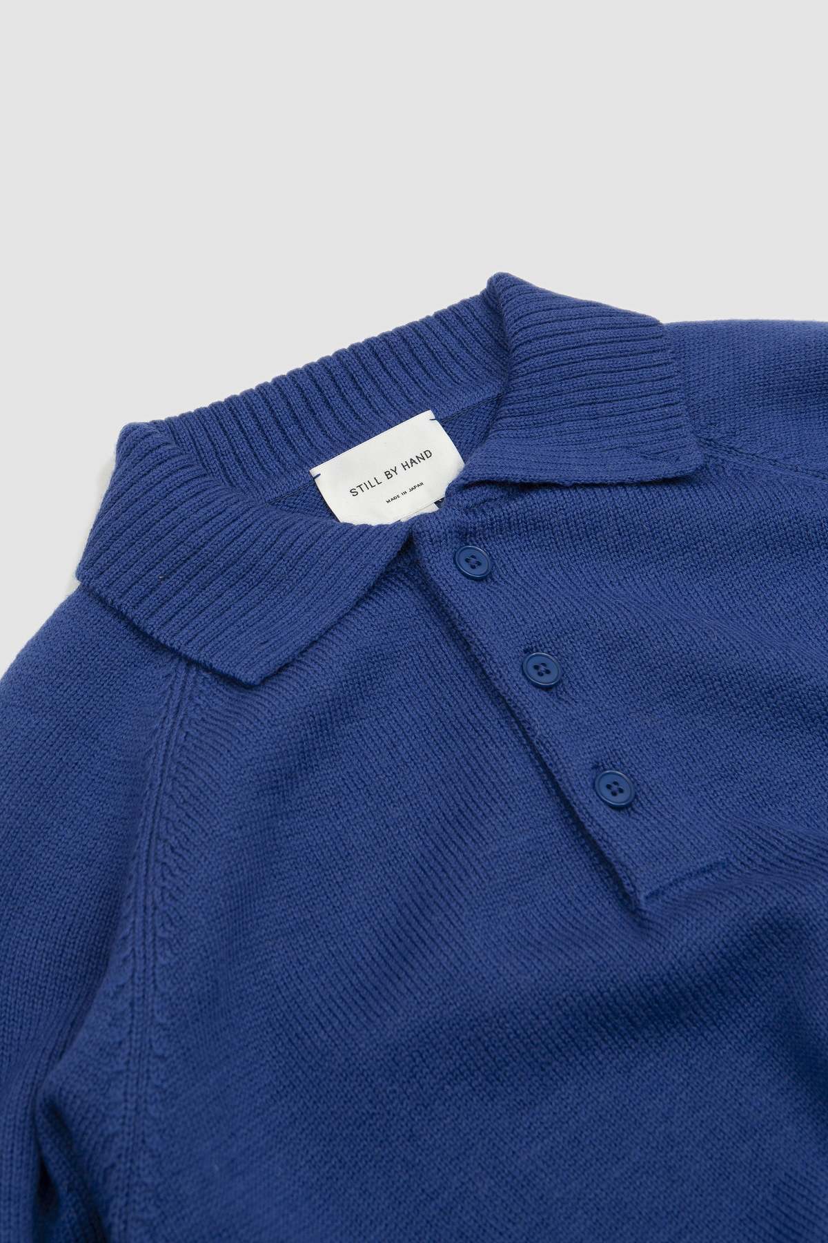 Still By Hand 7G Knitted Polo - Royal Blue | Garmentory