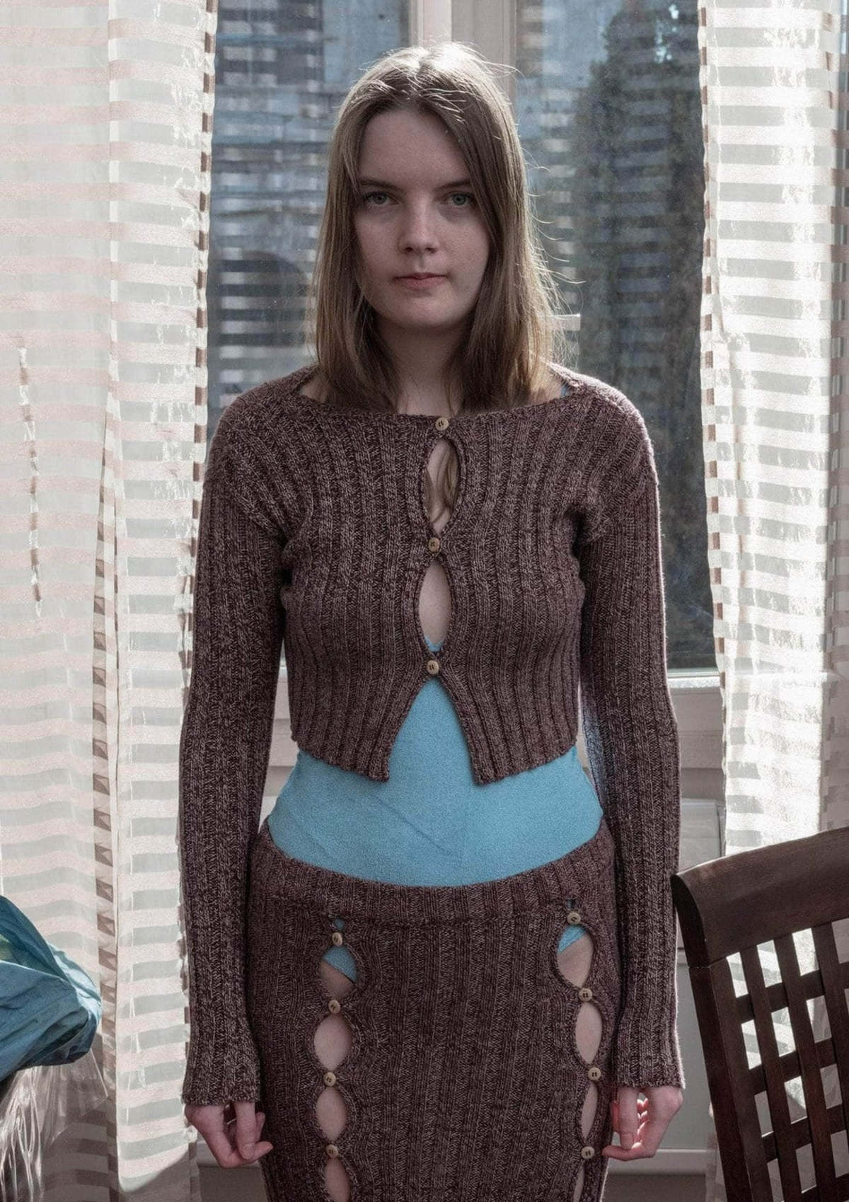 Baserange Macau Cardigan - Burgundy Melange | Garmentory