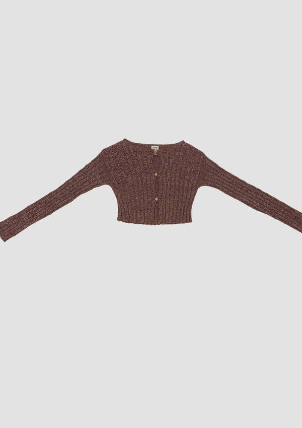 Baserange Macau Cardigan - Burgundy Melange | Garmentory