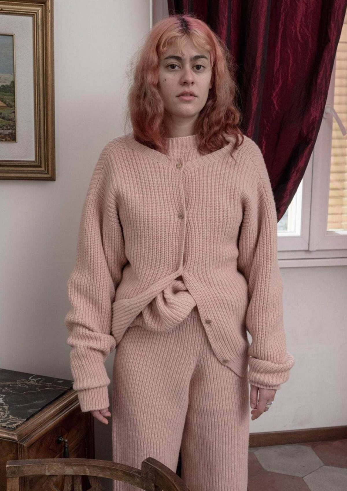 Baserange Mea Cardigan - Pink Fa | Garmentory