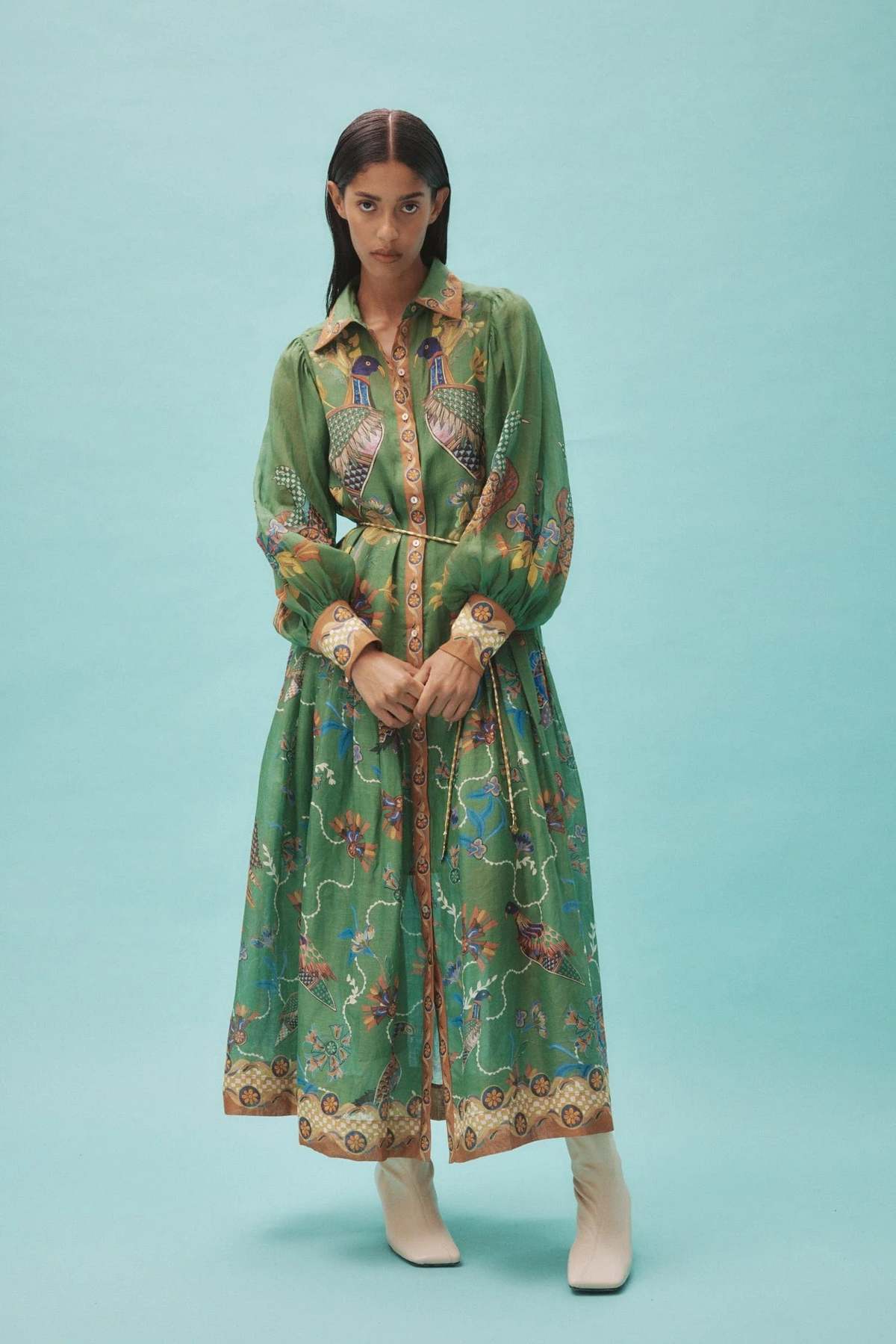 Alemais Birdie Shirtdress - Jade | Garmentory