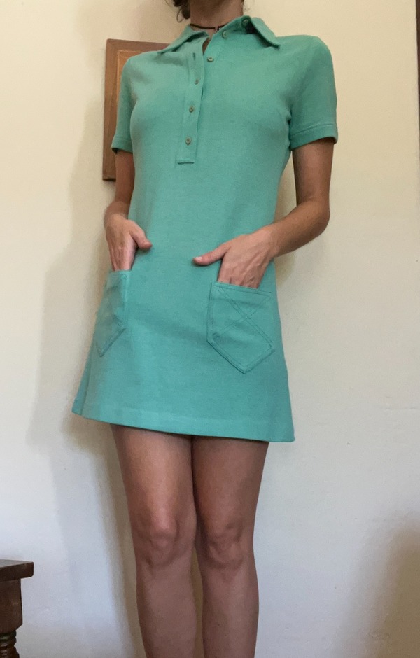 COURTELLE Aqua Polo Mini Dress | Garmentory