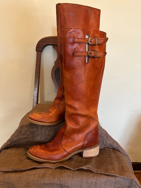 Distressed leather riding boots best sale