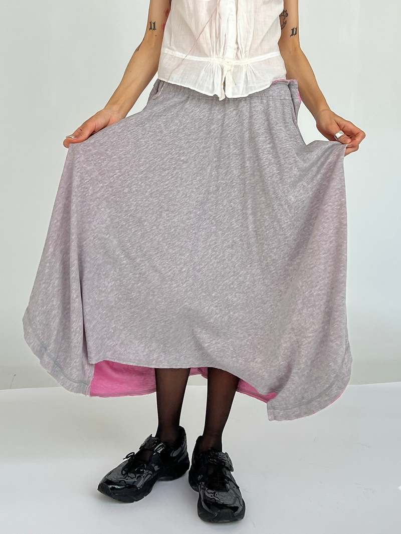 Comme des Garcons Asymmetrical Skirt - Grey/Pink | Garmentory