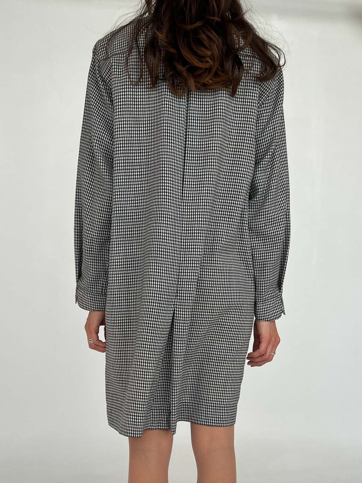 Geoffrey Beene Check Shirtdress - Black/White | Garmentory