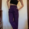 80s CHRISTY GIRL Plum Pleated Pant - Thumbnail 1