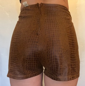 Suede 2024 booty shorts