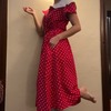 Retro Red Polkadot Cocktail Dress - Thumbnail 1