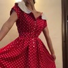Retro Red Polkadot Cocktail Dress - Thumbnail 2
