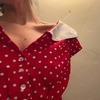 Retro Red Polkadot Cocktail Dress - Thumbnail 4