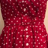 Retro Red Polkadot Cocktail Dress - Thumbnail 5