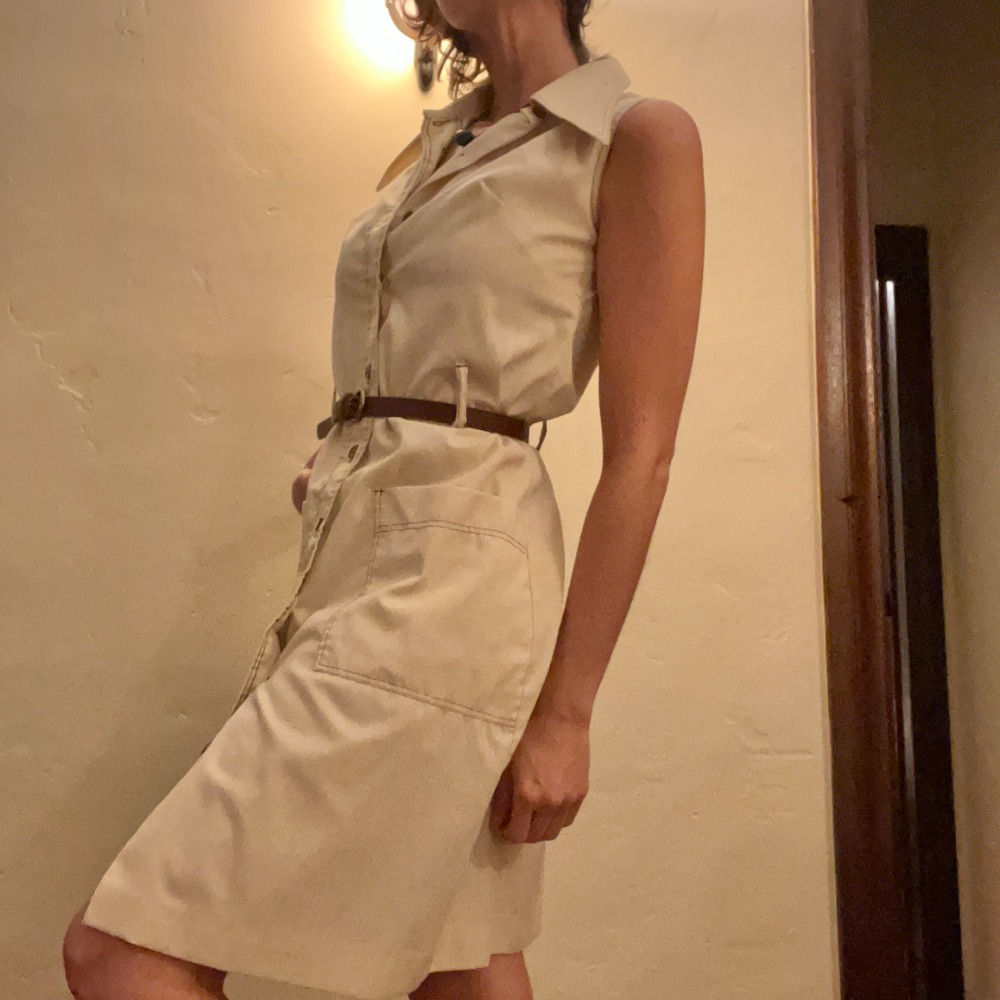 70s Ivory Safari Dress | Garmentory