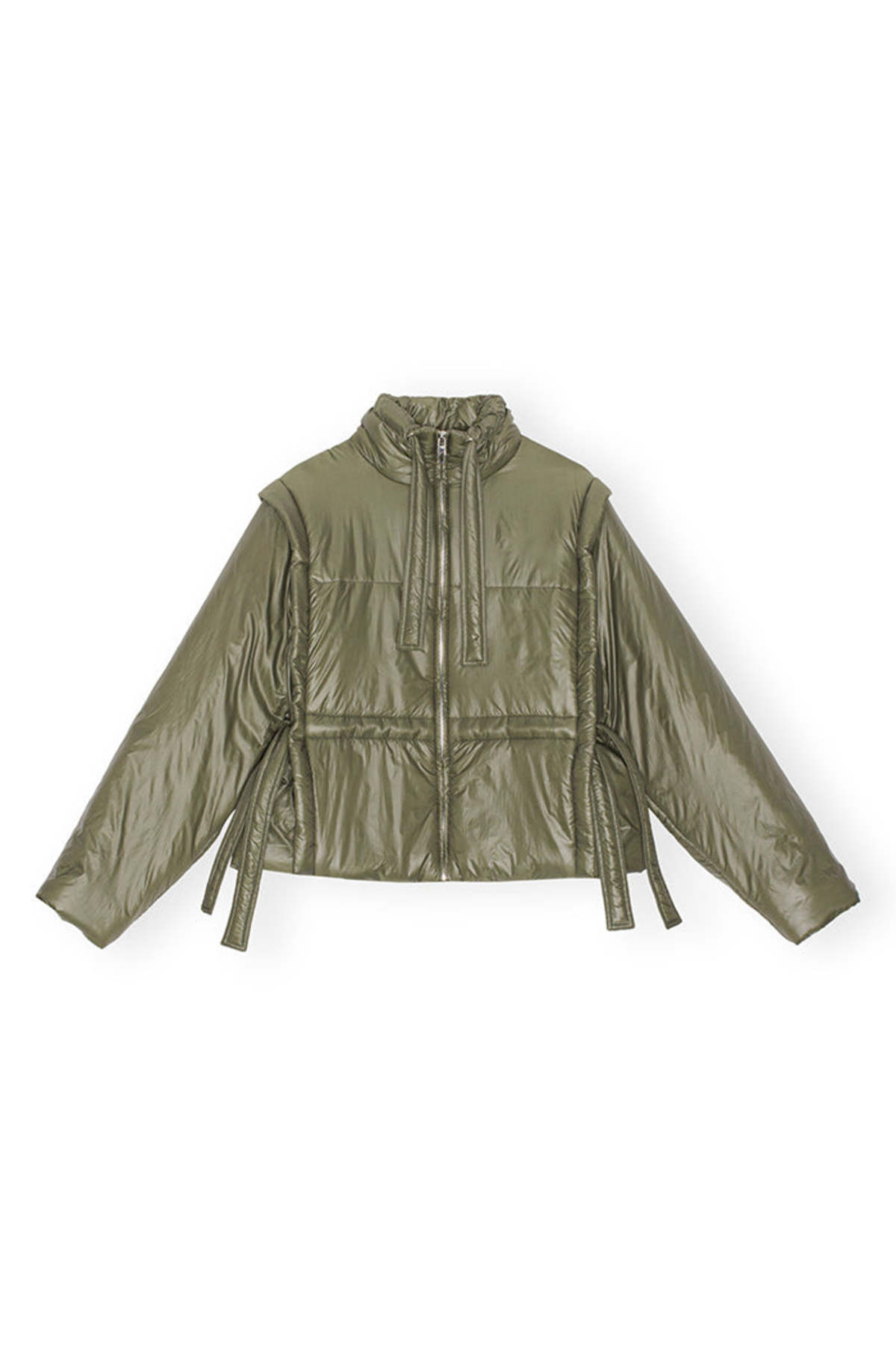 Ganni Shiny Quilt Vest Jacket - Kalamata | Garmentory