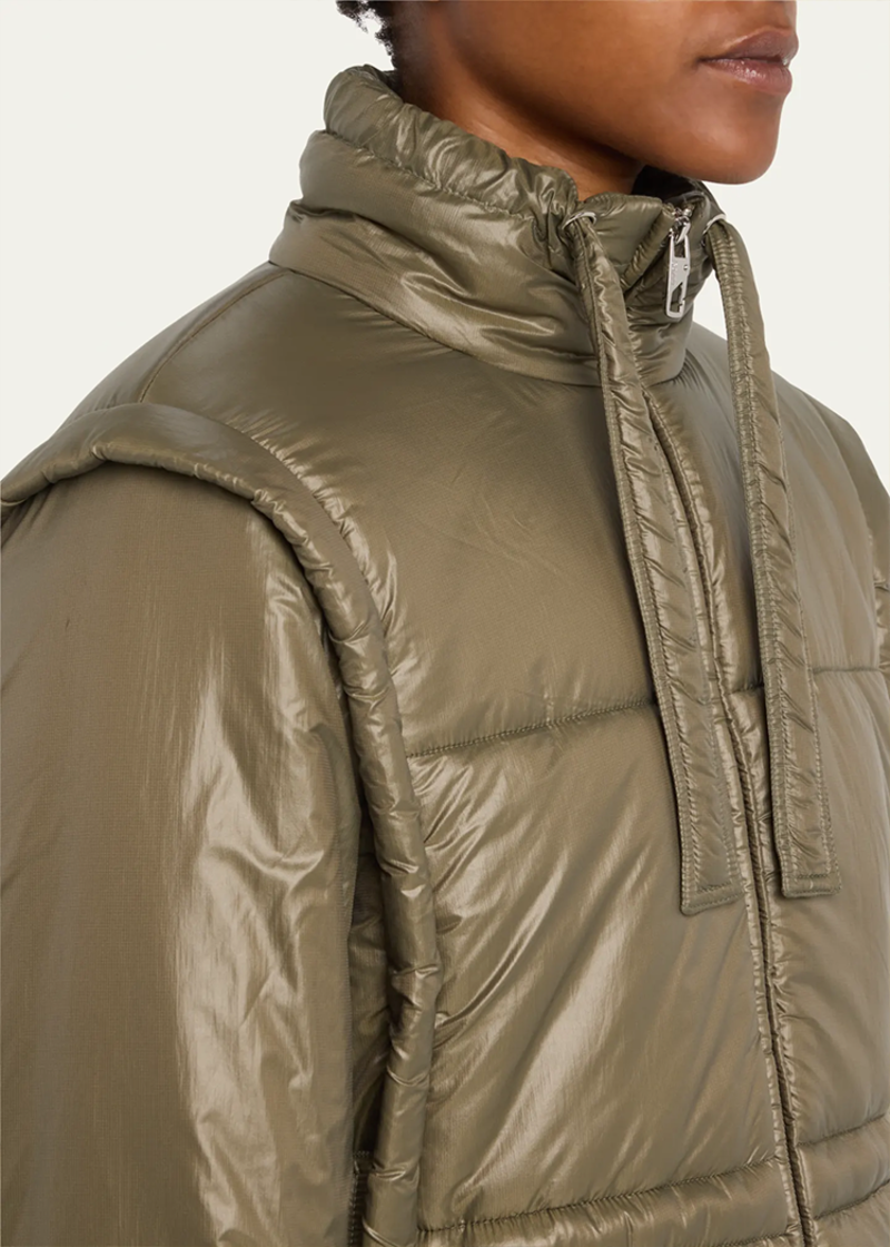 Ganni Shiny Quilt Vest Jacket - Kalamata | Garmentory