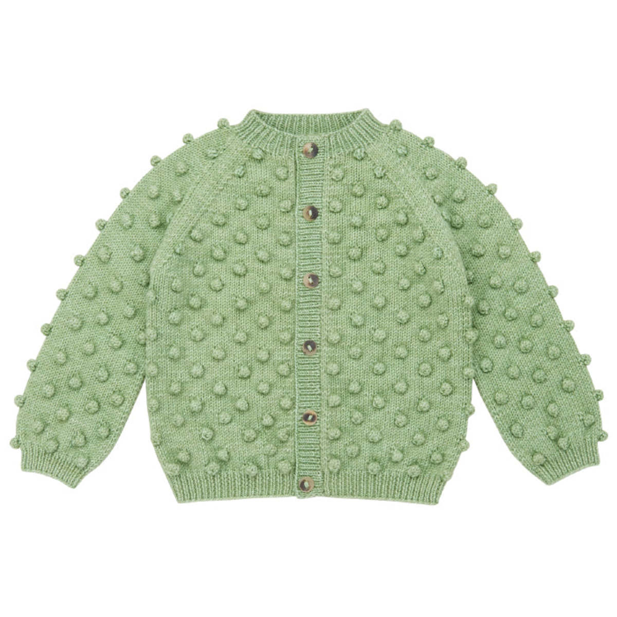 Kids Misha & Puff Child Popcorn Cardigan - Mojave Green | Garmentory