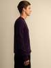 PURECASHMERE NYC Men V Neck Sweater - Deep Purple - Thumbnail 3