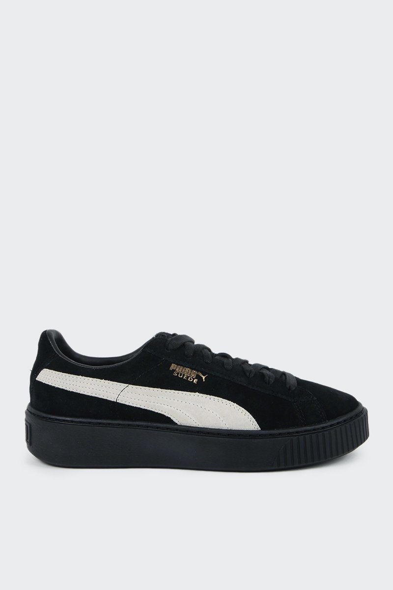 puma suede platform black gold