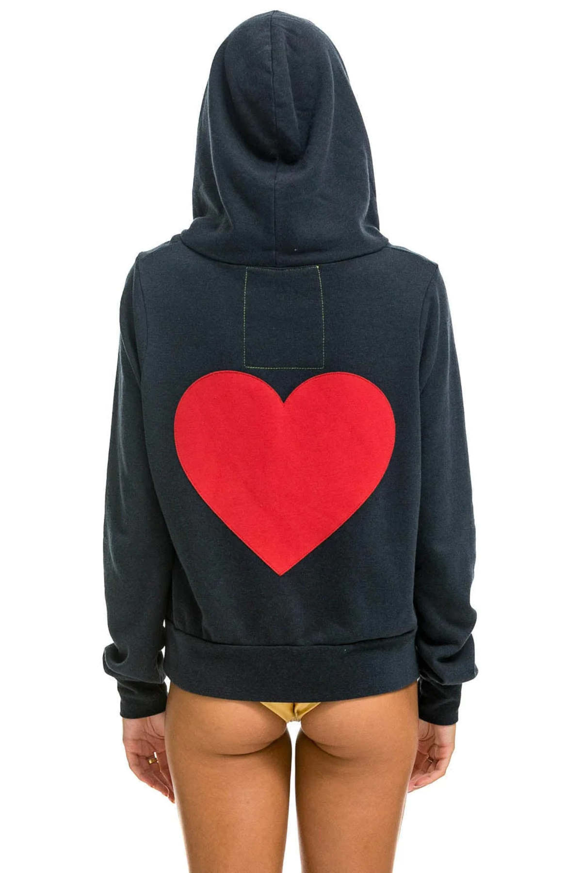 Sweat à Capuche Aviator Nation Unisexe – Bleu Marine/rouge, Taille L, Fermeture éclair