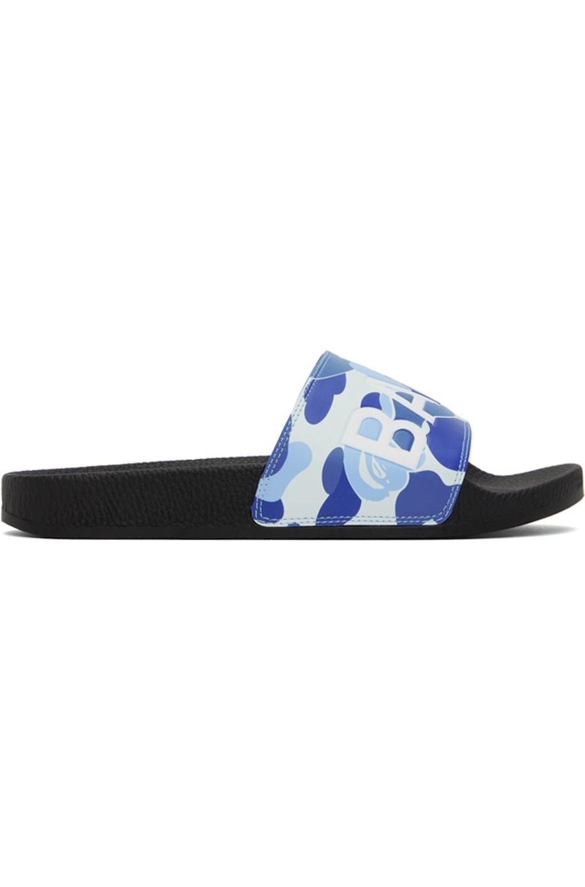 Bape Blue u0026 Black ABC Camo Slides - Blue | Garmentory
