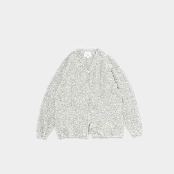 Still By Hand Zip Up Cardigan - Light Grey | Garmentory