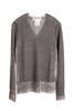 Paychi Guh Printed V Neck Crew Pullover - Grey - Thumbnail 1