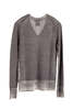 Paychi Guh Printed V Neck Crew Pullover - Grey - Thumbnail 2