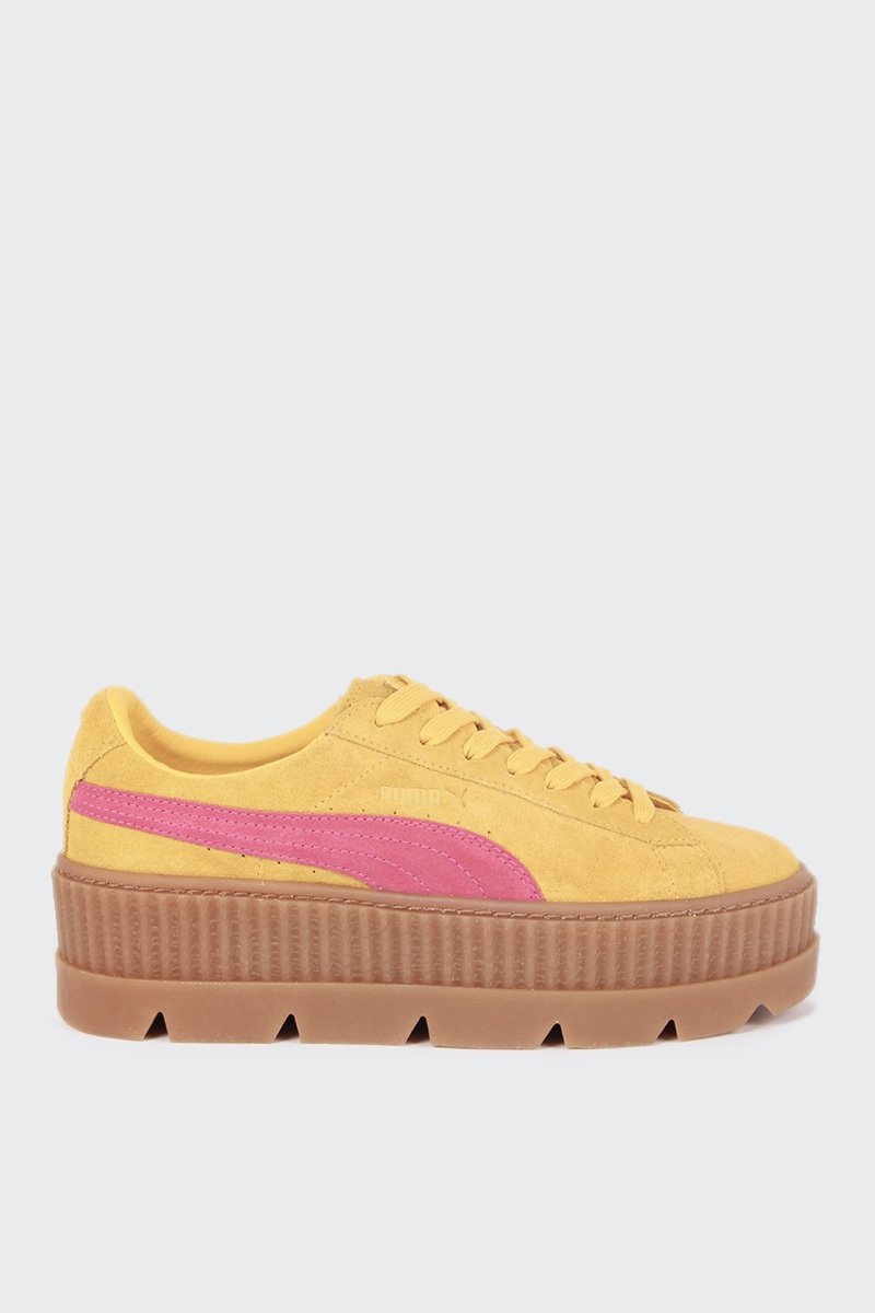 Puma X Fenty Cleated Suede Creeper lemon/carmine rose Garmentory