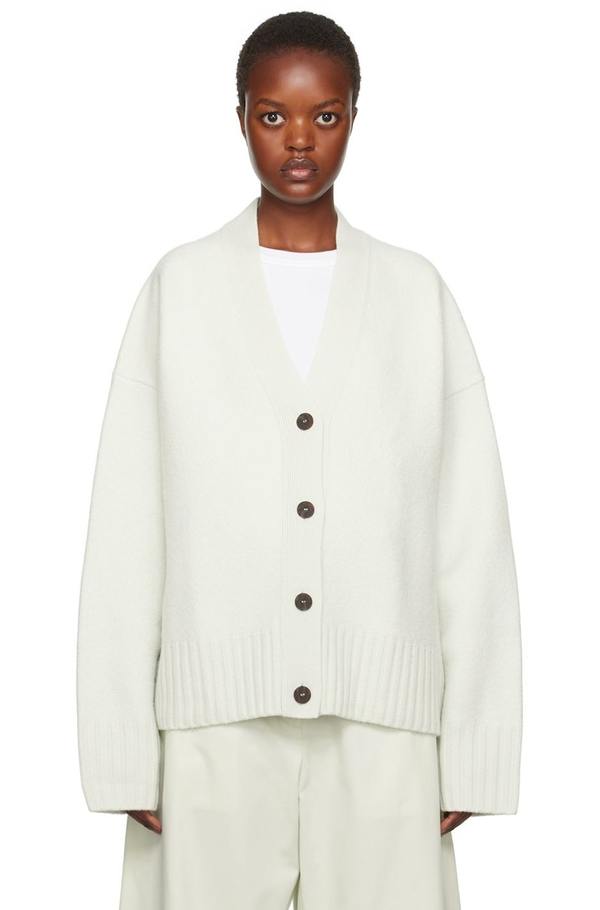 Studio Nicholson Off White Sake Cardigan - Waterlily | Garmentory