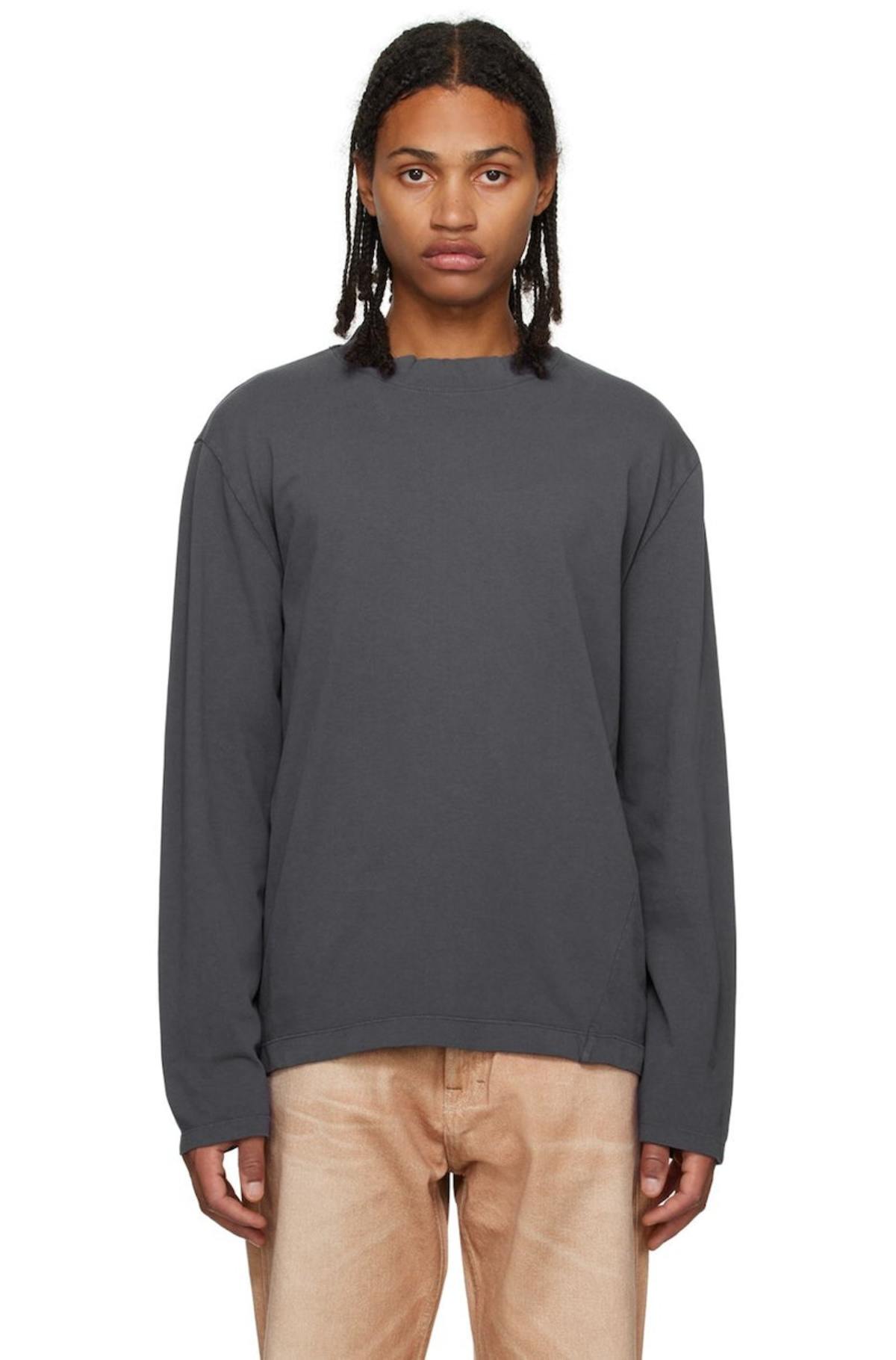 トップス OUR LEGACY REGULAR LONGSLEEVE 54 FW24 Our Legacy Twisted Long Sleeve T-Shirt - Gray | Garmentory