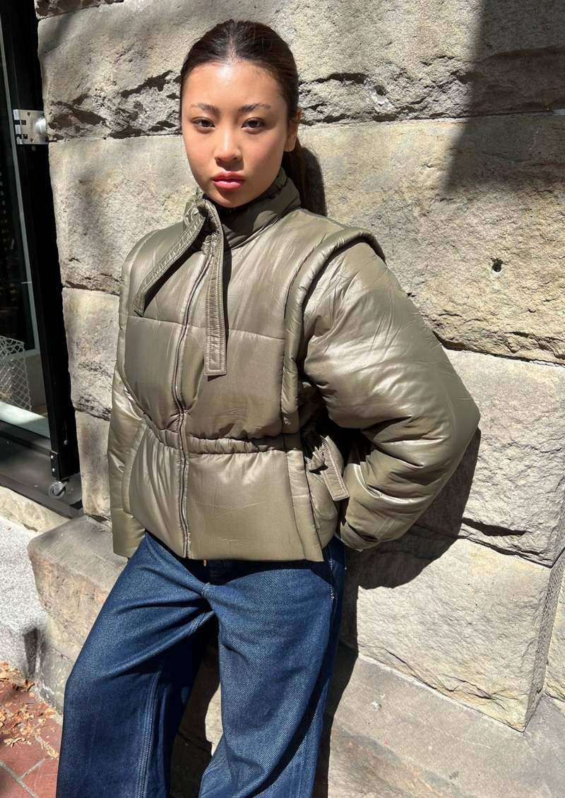 ジャケット・アウター Ganni shiny puff oversized vest Ganni + Oversized Shiny Puff Vest