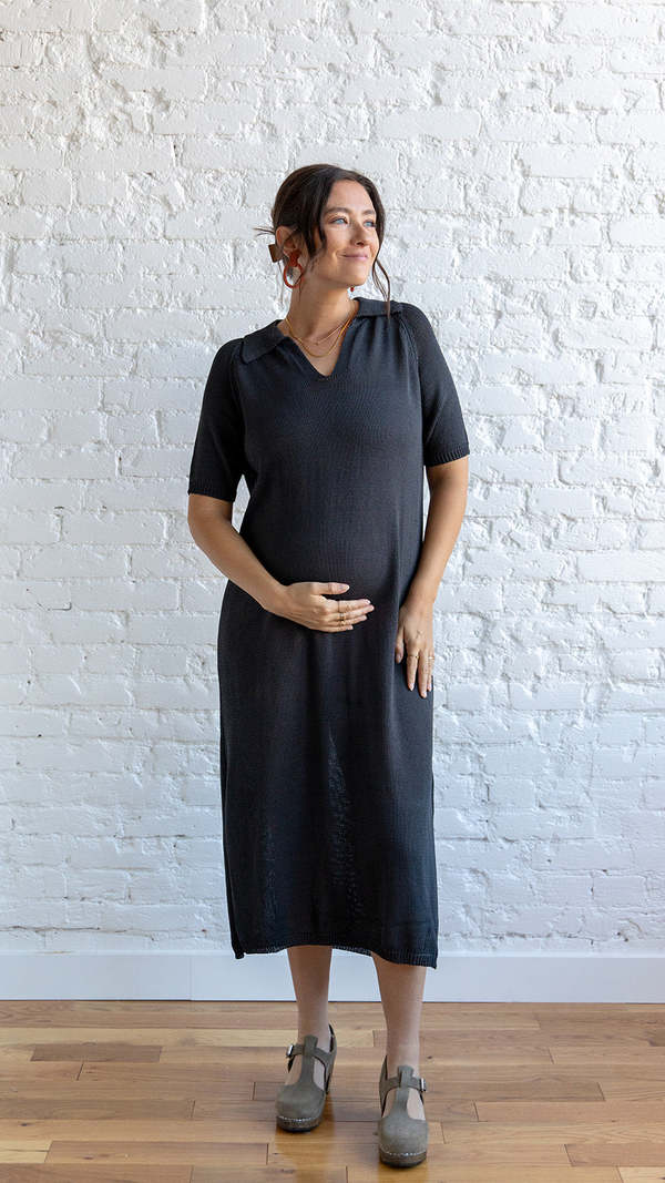 Grade & Gather Coal Knit Dress Coal Garmentory